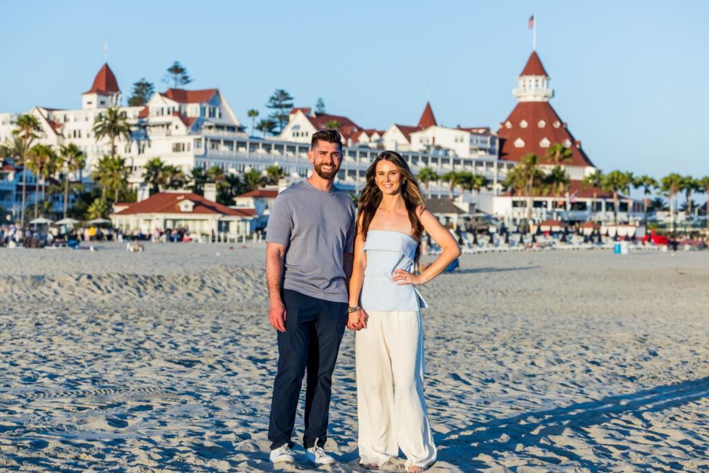 Coronado Beach Proposal Photographer | CJ + Veronica's Surprise Family Reveal engagement photography san diego 7